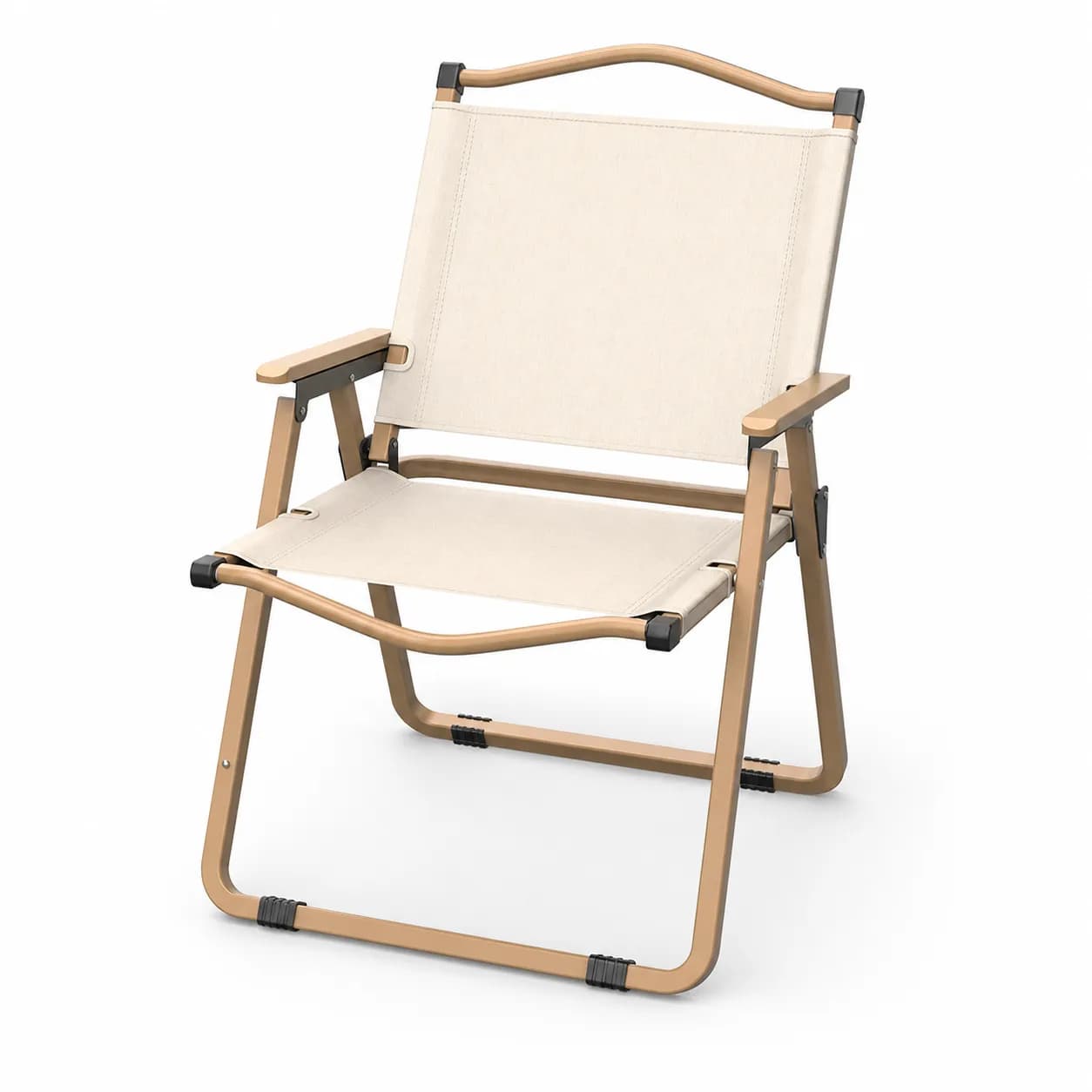 Modern Outdoor Folding Aluminum Alloy Chair — L / White with gold