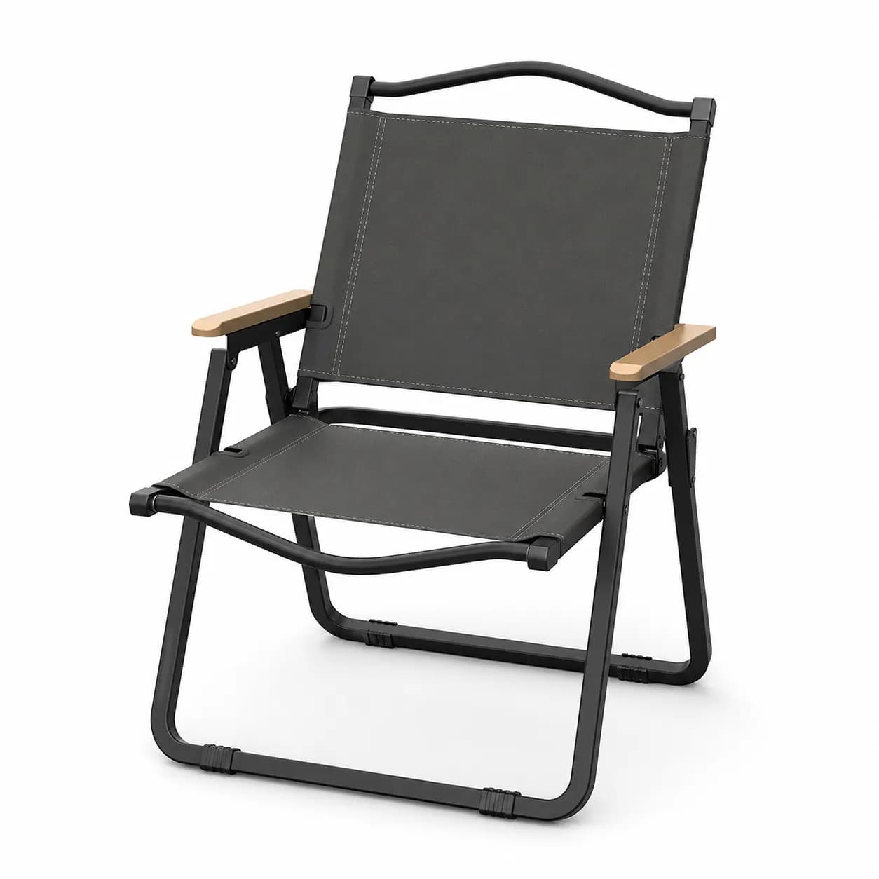 Modern Outdoor Folding Aluminum Alloy Chair — L / Black with gray